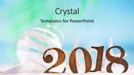  Presentation with 2018 beach - Presentation theme having year round family - 2018 letters numbers with glitter background and a arctic colored foreground