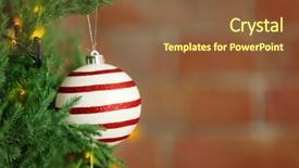  Presentation with family tree - PPT layouts consisting of year round family - christmas bauble on a fir background and a  colored foreground