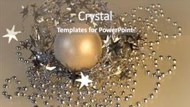  Presentation with golden ball gown - Presentation enhanced with year round family - christmas decoration with golden glittery background and a  colored foreground