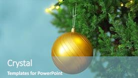  Presentation with apple tree golden - Colorful slide set enhanced with year round family - christmas golden bauble backdrop and a  colored foreground