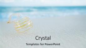  Presentation with beach ball - Presentation consisting of year round family - clear christmas glass ball background and a light gray colored foreground