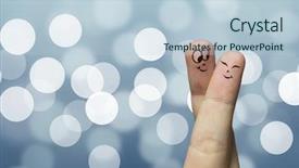  Presentation with blue swoosh abstract design - Slide set featuring year round family - finger hug with blue abstract background and a light blue colored foreground