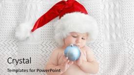  Presentation with baby christmas - Beautiful presentation theme featuring year round family - little baby in christmas hat backdrop and a  colored foreground