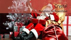  Presentation with new year - Beautiful slides featuring year tree at home christmas backdrop and a red colored foreground