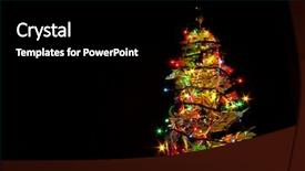  Presentation with lunar new year of the pig - Presentation theme having year tree on a black background and a  colored foreground