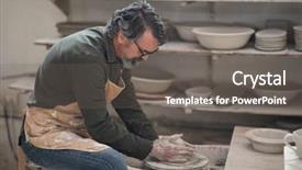  Presentation with clay - Amazing slide deck having molding a clay in pottery backdrop and a gray colored foreground