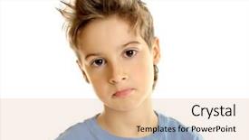  Presentation with cute - Presentation design having yearning - cute little boy isolated background and a coral colored foreground