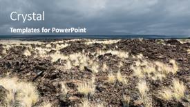  Presentation with lava - Amazing slide set having years-of-dried-lava-rests backdrop and a seafoam green colored foreground