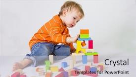  Presentation with baby blocks - PPT layouts consisting of years old baby boy play background and a light gray colored foreground