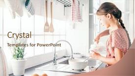  Presentation with medical evaluation of 5 years old boy - PPT theme enhanced with years old kid girl cooking background and a cream colored foreground