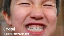  Presentation with years in the making - Colorful slides enhanced with years old making silly face backdrop and a coral colored foreground