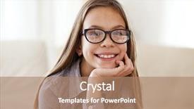  Presentation with school - Colorful slide deck enhanced with years old school girl wear backdrop and a coral colored foreground