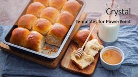  Presentation with yeast - Presentation design consisting of yeast - brioche buns with honey background and a coral colored foreground