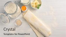  Presentation with yeast - Slide deck consisting of yeast - composition with fresh raw puff background and a soft green colored foreground