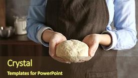  Presentation with dough - Audience pleasing PPT theme consisting of yeast - young woman holding raw dough backdrop and a tawny brown colored foreground