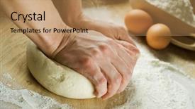  Presentation with dough - Cool new PPT theme with kneading the dough backdrop and a coral colored foreground