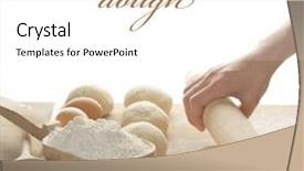  Presentation with dough - PPT layouts having cake bakery - kneading the dough background and a pink colored foreground