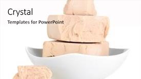  Presentation with yeast - Amazing slide deck having yeast cubes in bowl isolated backdrop and a sky blue colored foreground