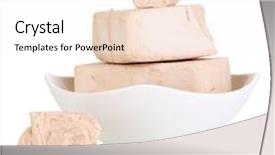  Presentation with yeast - Amazing theme having yeast cubes in bowl isolated backdrop and a sky blue colored foreground
