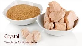  Presentation with yeast - PPT theme featuring yeast cubes in bowls isolated background and a lemonade colored foreground