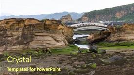  Presentation with taiwan - Slide set consisting of yehliu-harbor-sea-coast background and a tawny brown colored foreground