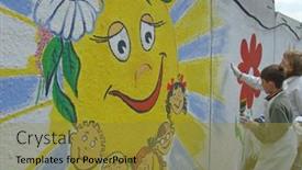  Presentation with organization - Presentation theme consisting of yekaterinburg-june-1-children-s background and a gold colored foreground