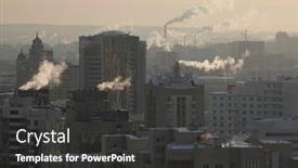  Presentation with skyscraper - Presentation theme consisting of yekaterinburg-russia-january-5-2011 background and a dark gray colored foreground