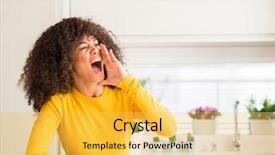  Presentation with african american startup - PPT theme enhanced with yelling - african american woman wearing yellow background and a yellow colored foreground