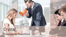  Presentation with yelling - Slide deck featuring yelling at a female employee background and a lemonade colored foreground