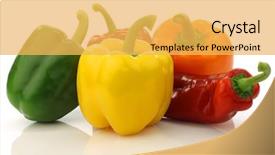  Presentation with capsicum - Slides enhanced with red green yellow - colorful mixed paprika's capsicum background and a  colored foreground