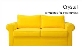  Presentation with soft white flower - PPT theme with yellow - comfortable sofa on white background background and a white colored foreground