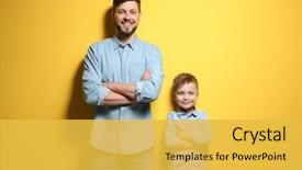  Presentation with yellow color - Amazing presentation theme having yellow - handsome man with his son backdrop and a yellow colored foreground
