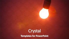  Presentation with light bulb - Slide deck with yellow abstract - bulb lamp light on red background and a  colored foreground