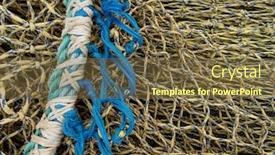  Presentation with fishing net - Slide deck consisting of yellow-and-blue-fishing-net background and a tawny brown colored foreground