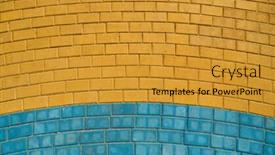  Presentation with paving - Audience pleasing slide set consisting of yellow and blue paving tiles for background or texture backdrop and a gold colored foreground