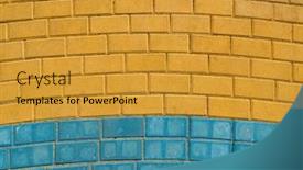  Presentation with paving - PPT layouts having yellow and blue paving tiles background and a gold colored foreground