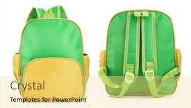  Presentation with yellow green - Presentation with yellow-and-green-school-bag background and a  colored foreground