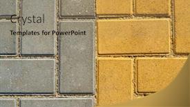  Presentation with paving - Presentation with yellow and grey paving tile for background or texture background and a coral colored foreground