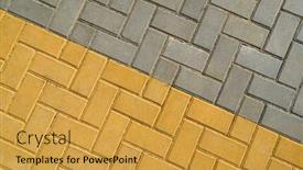 Presentation with paving - Presentation with yellow and grey paving tile for background or texture background and a gold colored foreground