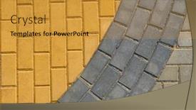  Presentation with paving - Beautiful PPT theme featuring yellow and grey paving tiles for background or texture backdrop and a gold colored foreground