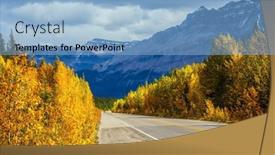  Presentation with environmental - Slides consisting of yellow-and-orange-leaves-adorn background and a  colored foreground