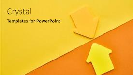  Presentation with orange arrows - Presentation theme having yellow-and-orange-magnetic-arrows background and a yellow colored foreground