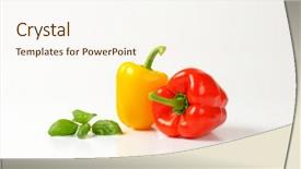  Presentation with peppers - Cool new PPT layouts with yellow-and-red-bell-peppers backdrop and a sky blue colored foreground