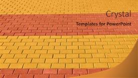  Presentation with paving - Beautiful slide set featuring yellow and red brown paving tile for background or texture backdrop and a gold colored foreground