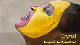  Presentation with tribal - Presentation enhanced with yellow and red harmonic background and a tawny brown colored foreground