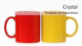  Presentation with red and yellow - PPT theme with curriculum vitae resume job application background and a white colored foreground