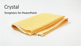  Presentation with checkered tablecloth - Beautiful presentation theme featuring yellow and white checkered tablecloth backdrop and a white colored foreground