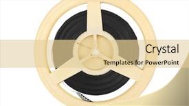  Presentation with film reel - Audience pleasing slide set consisting of yellow animation - cinema film reel isolated backdrop and a blonde colored foreground