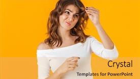  Presentation with hair loss - Slide deck enhanced with yellow background holding her hair background and a yellow colored foreground