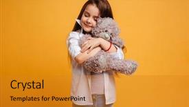  Presentation with teddy bear - Amazing theme having yellow background holding toy teddy backdrop and a gold colored foreground